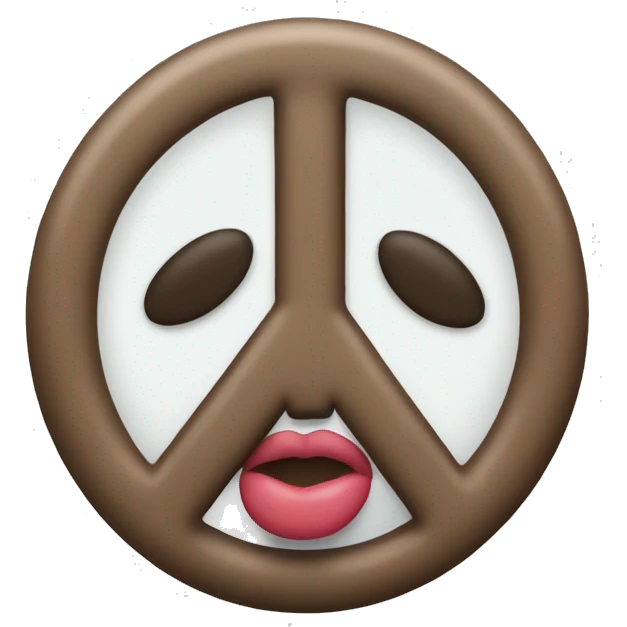 closed eye lip bite holding up two backwards peace sign emoji