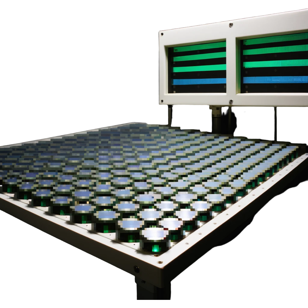 DUV photodetector array identifying biological agents in laboratory setting emoji