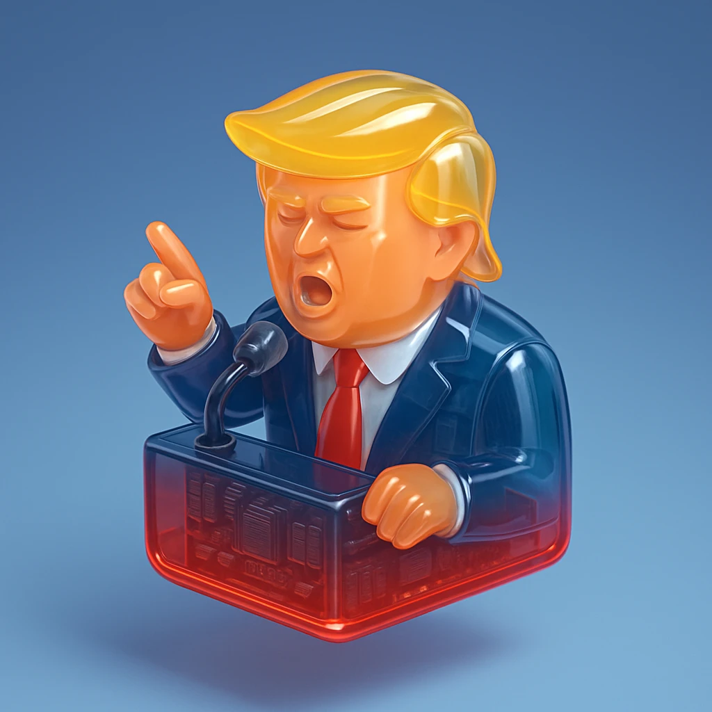 Donald Trump speaking at a rally emoji