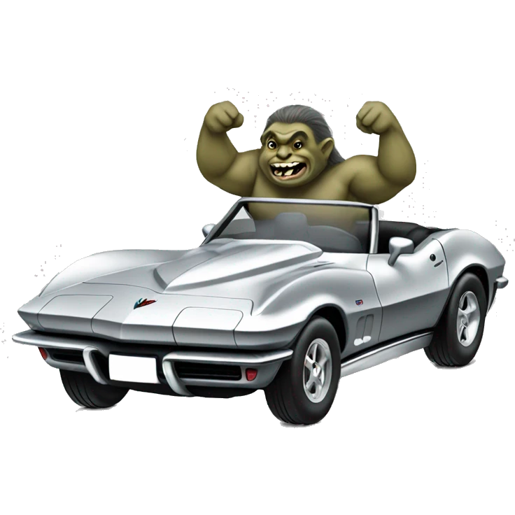 troll driving a corvette emoji