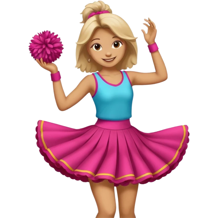 turtle girl dancing with skirt holding   pompom emoji