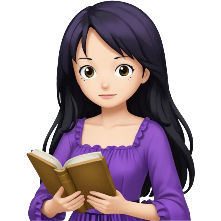Robin Nico from One Piece, reading a book emoji