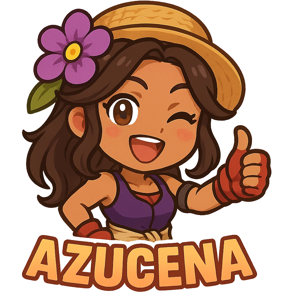 Azucena from Tekken 8, cheerful expression, giving a thumbs up, vibrant colors, emote style emoji