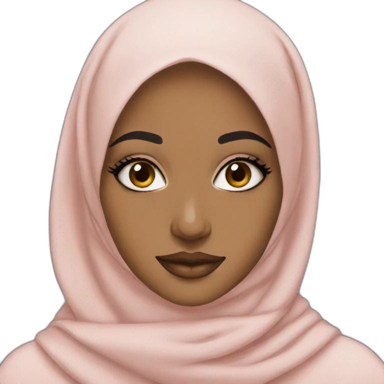 hijabi girl with makeup emoji