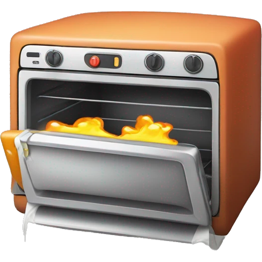 An oven pointing super soaker at the viewer emoji