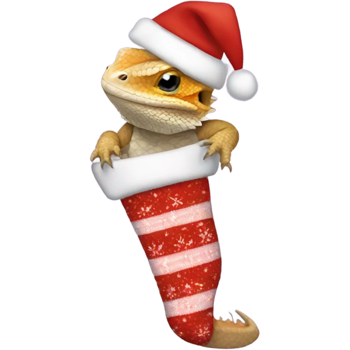 A bearded dragon in a stocking emoji