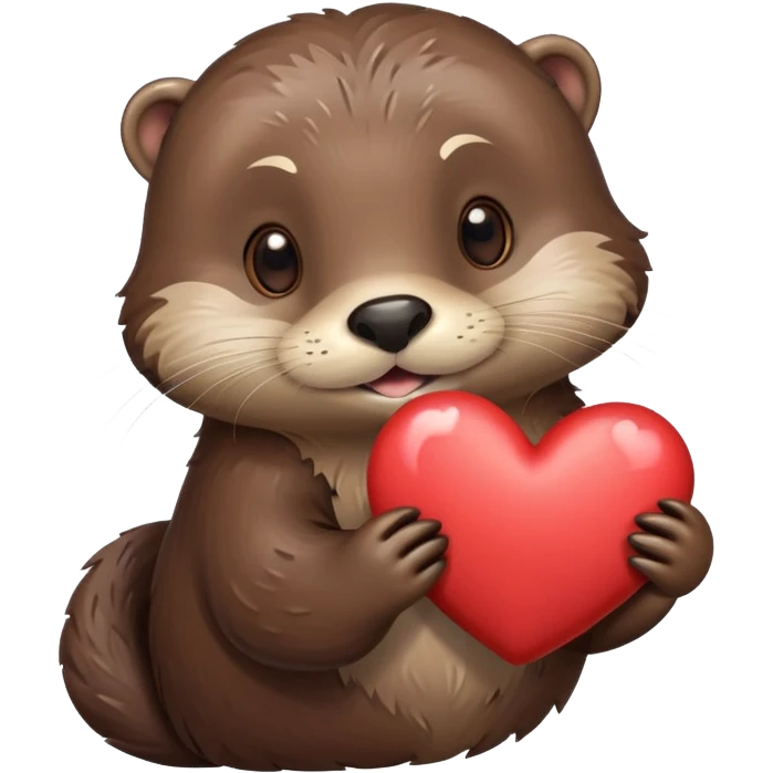(Apple iPhone style): an otter in front of a heart  emoji