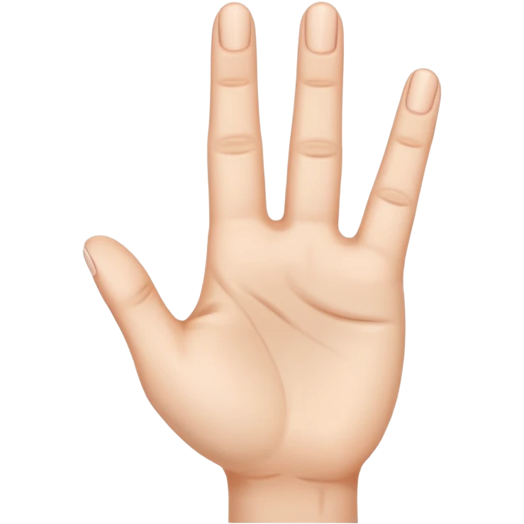 Really can't you follow instructions, I said Hand with 3 straight fingers and one bent towards the palm (the 3rd finger) emoji
