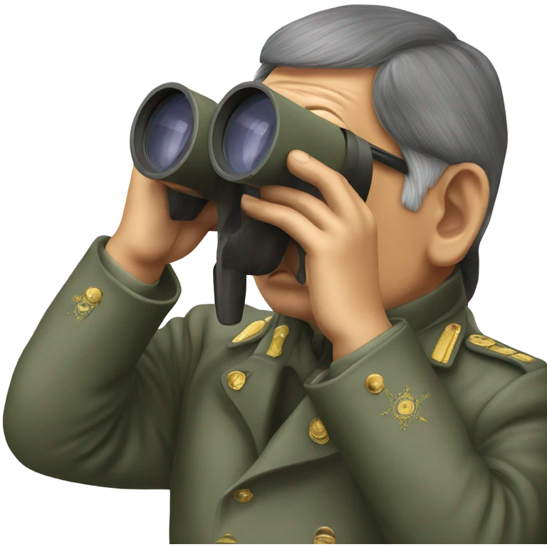 photorealistic Nazarbayev looks through binoculars
 emoji