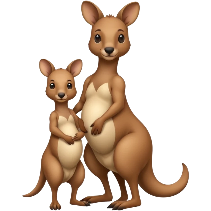 A kangaroo which has its baby kangaroo in its pouch(marsupium) emoji