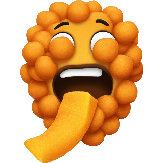 emoji eating cheeto puffs emoji