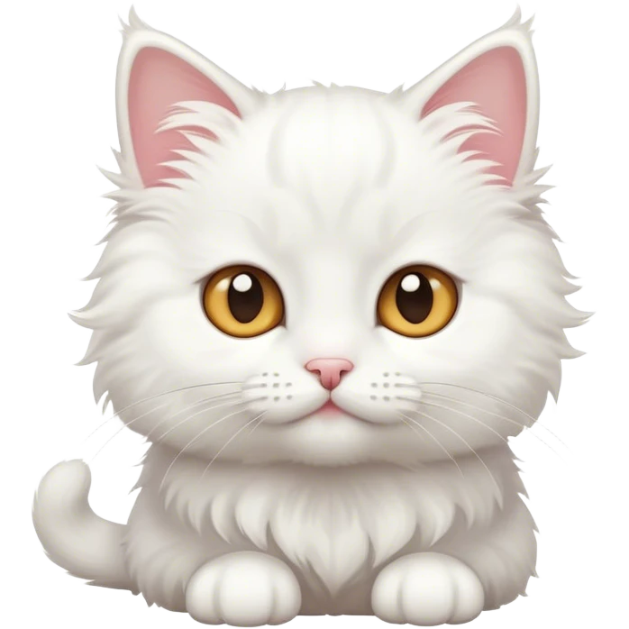 Gato blanco de 3 meses jugando emoji