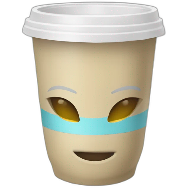 vaso blanco con tapa sin cara emoji