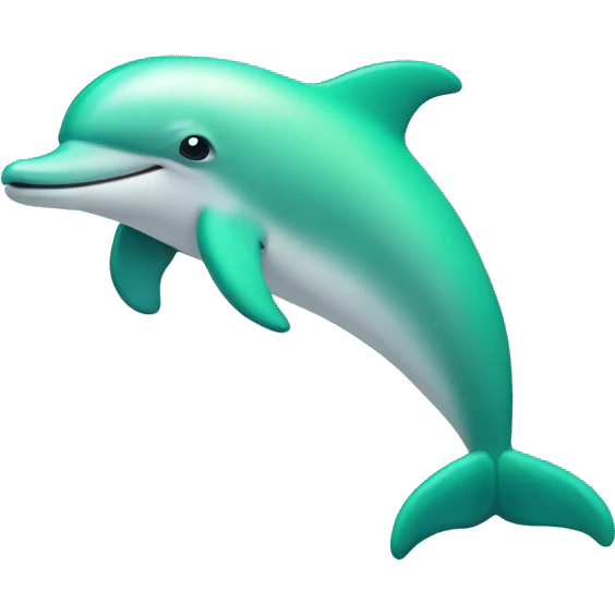 Pastel-green-colors-dolphin with heart emoji
