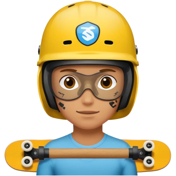 Skater with stickered deck emoji