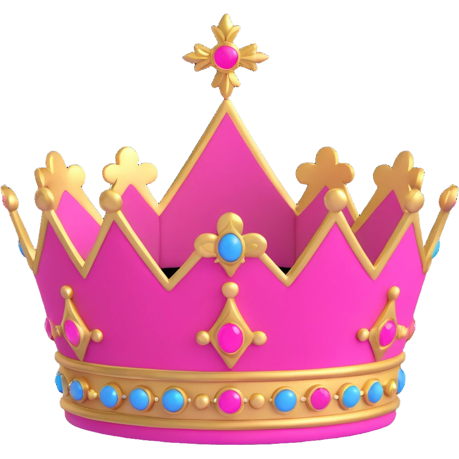 royal crown with pink velvet and gold details emoji
