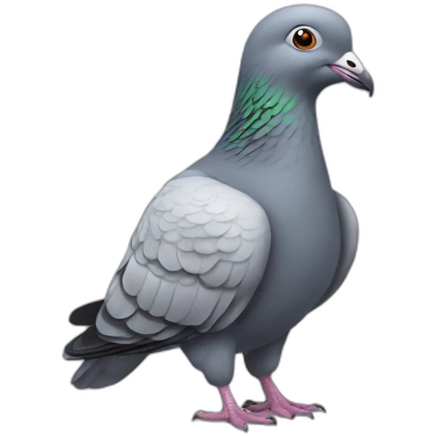 Pigeon sur éléphant emoji