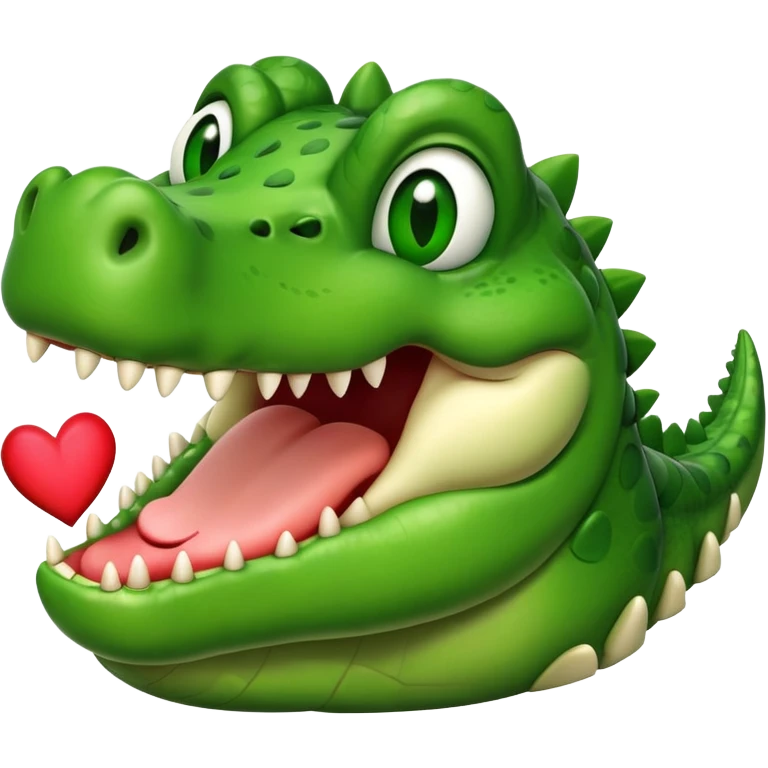 crocodile with heart eyes in love emoji