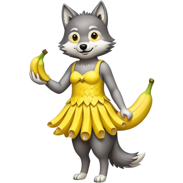 Wolf dress in a banana  emoji