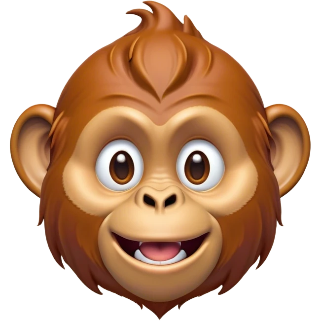 Cinematic Comical Orangutan Portrait Emoji, Head tilted dramatically with an exaggeratedly shocked expression, featuring a robust, animated face with wide, comically expressive eyes full of humorous disbelief, Simplified yet hilariously expressive features, highly detailed, glowing with a slightly sassy glow, high shine, dramatic yet playful, stylized with an air of quirky jungle attitude, soft glowing outline, capturing the essence of a meme-worthy orangutan that looks ready to side-eye its way into viral fame! emoji