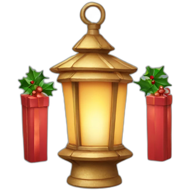 christmas lantern with decoration emoji