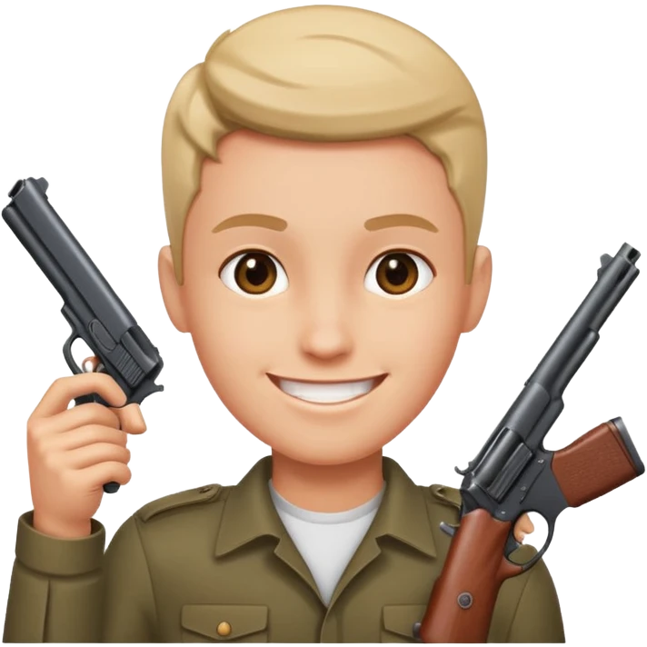 A smile with a gun point to the head emoji