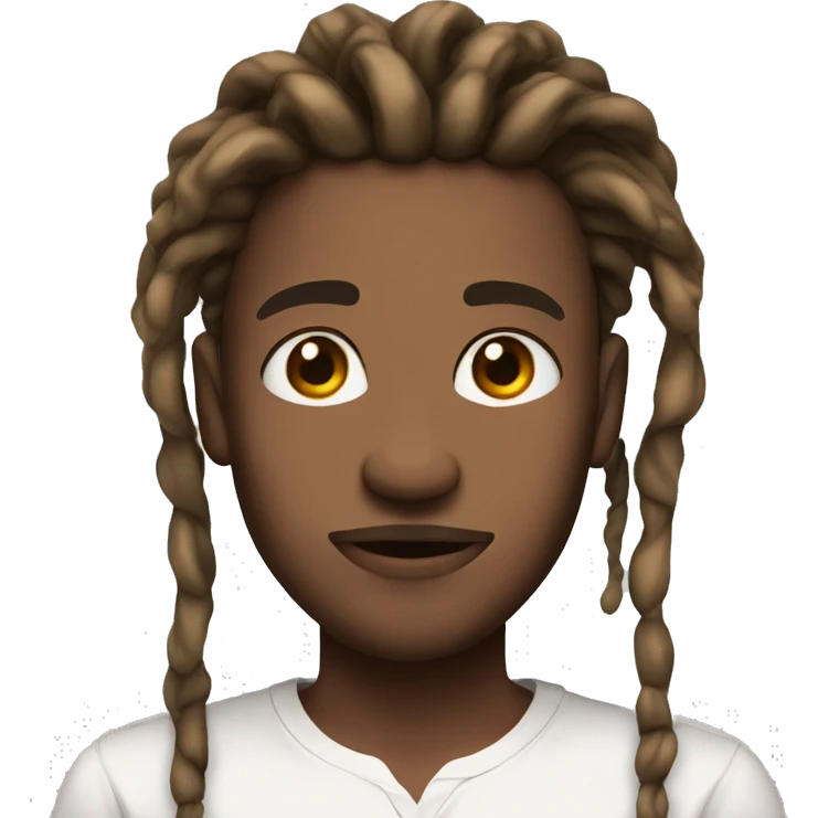 brown skin male short dreads big lips in a white shirt  emoji