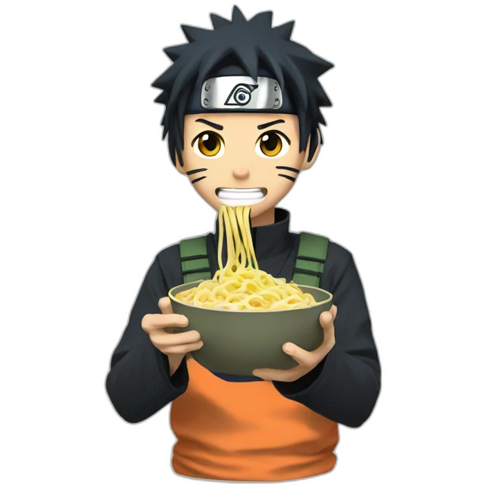 Naruto eating noodle emoji