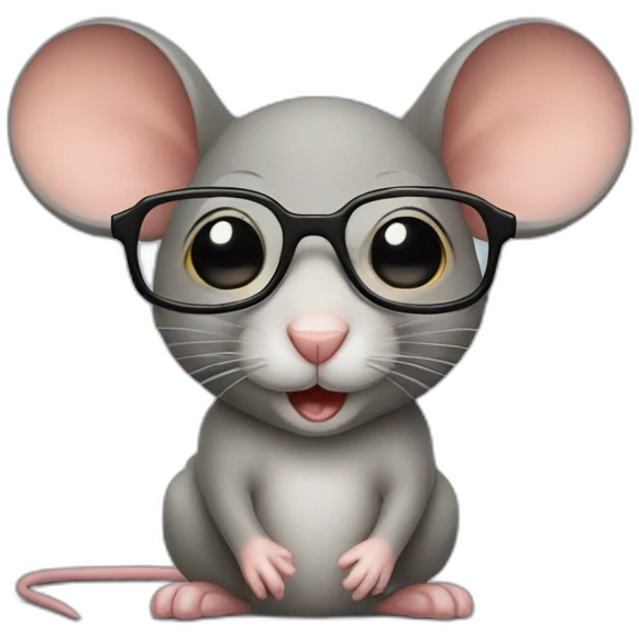 Mouse with glasses emoji
