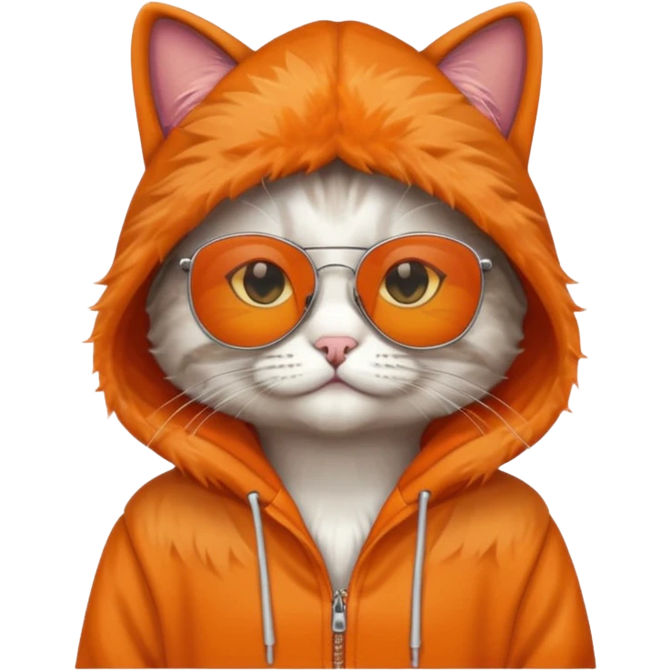 Cat with hoodie and sunglasses  emoji
