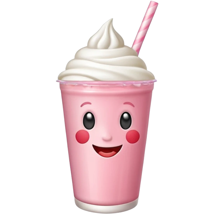 milkshake with a face emoji