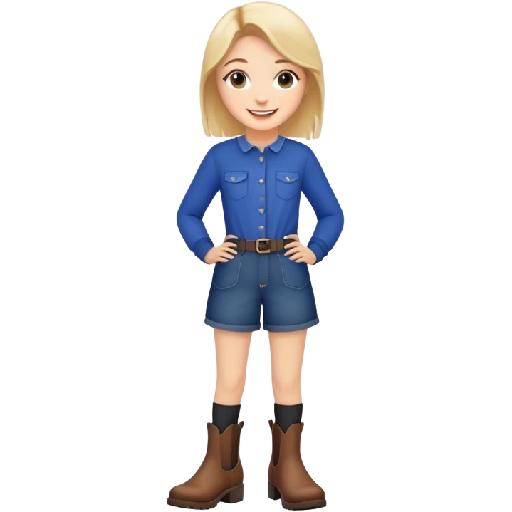 Cute girl with Chelsea boots emoji