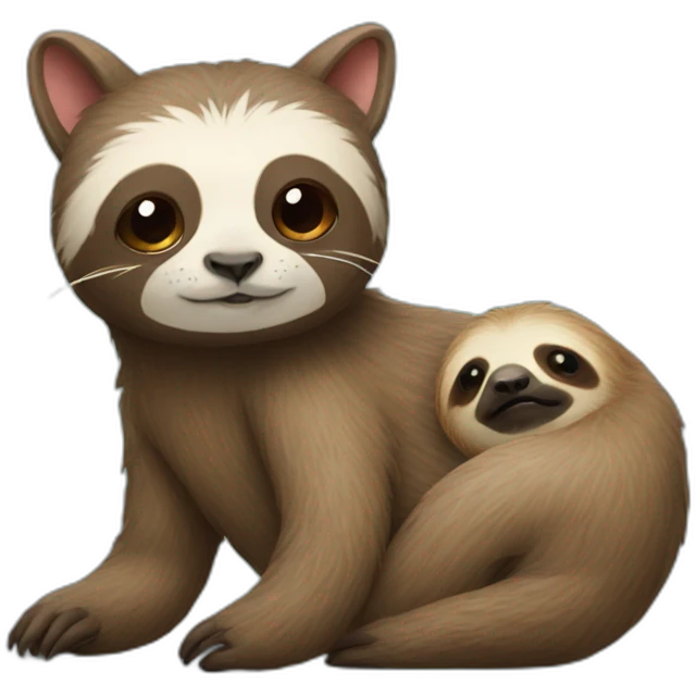 sloth on a cat emoji