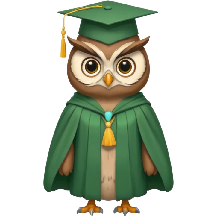 owl professor in green cloak graduation emoji