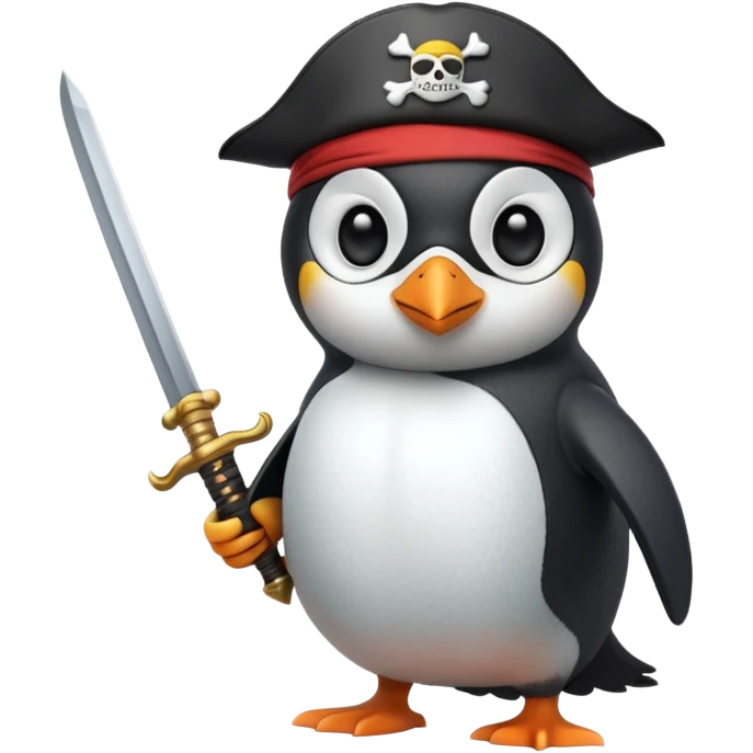 Penguin pirate emoji