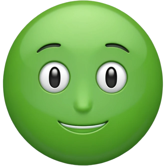 green emoji with psi (ψ) symbol, modern and clear look emoji
