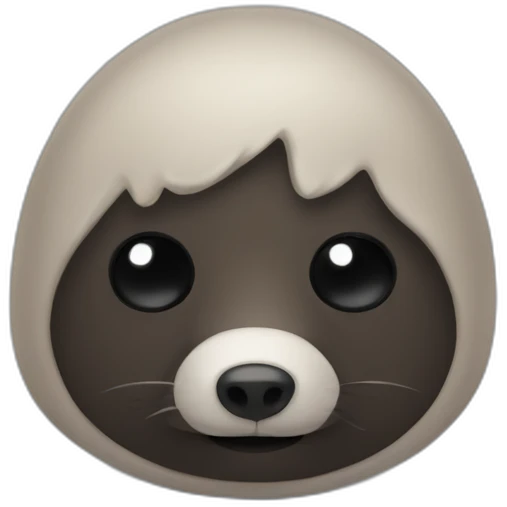 Mole with tiny black soulless eyes emoji