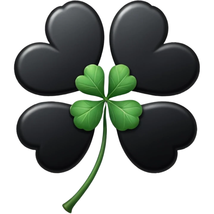 Trébol negro de cinco hojas  emoji