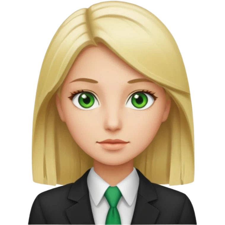Green eyes office girl with straight hair blonde emoji