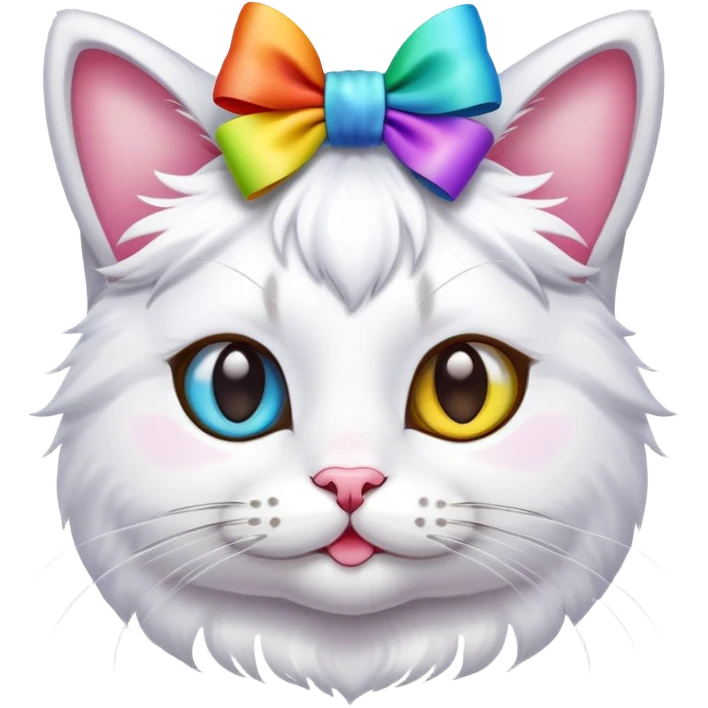 A cute cat with 5 bows on its head  emoji