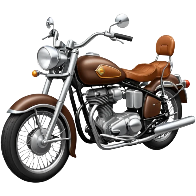 Draw a classic cruiser motorcycle with chrome details & leather seat. emoji