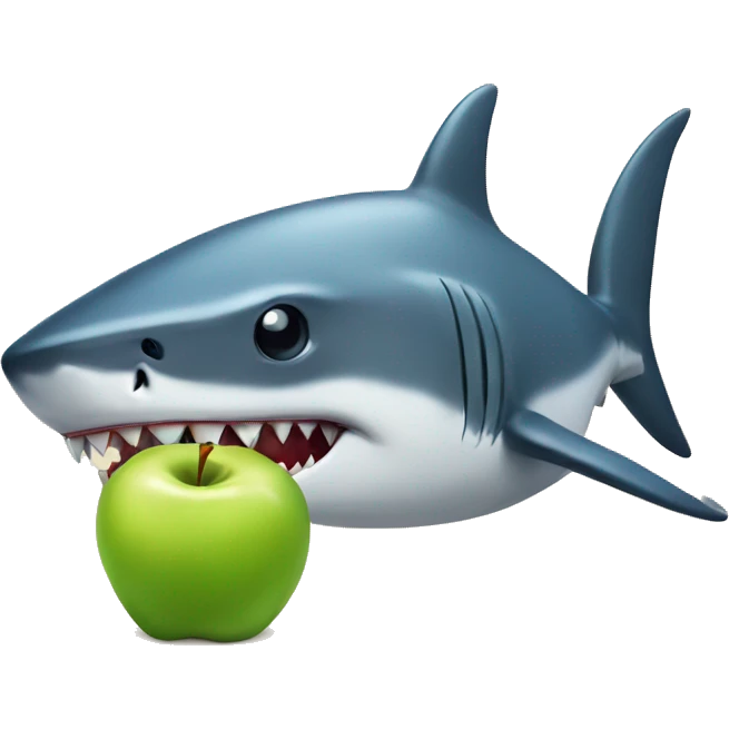 shark with apple emoji