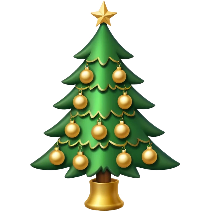 Christmas tree with Gold decorations emoji