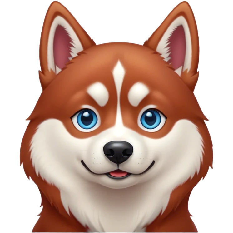 cute, disney-style red siberian husky with blue eyes emoji