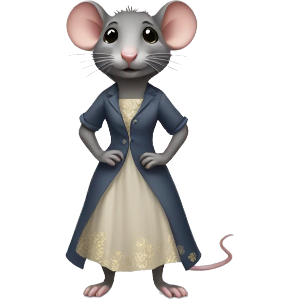 rat wearing dress emoji