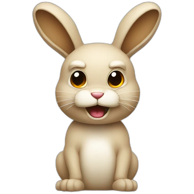 An angry bunny color beige emoji