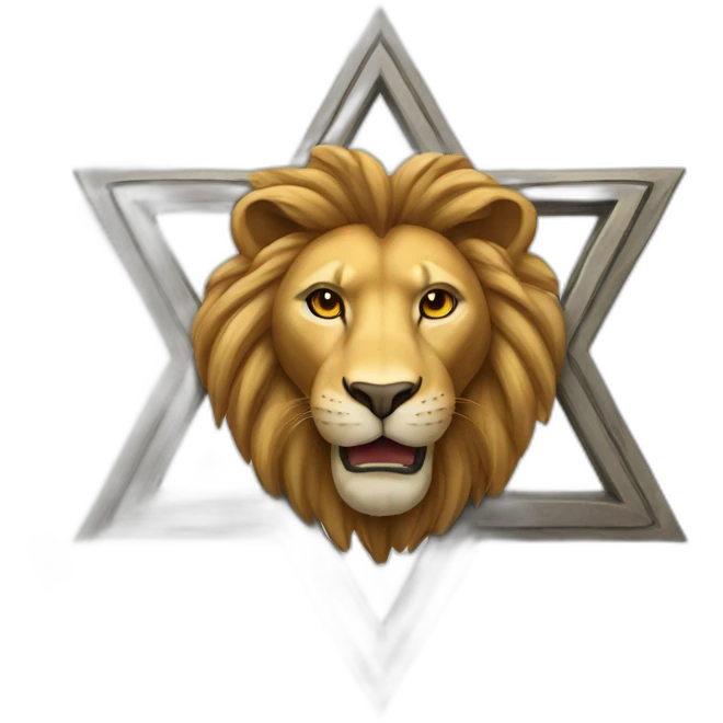 arms lion head inside a Star of David emoji