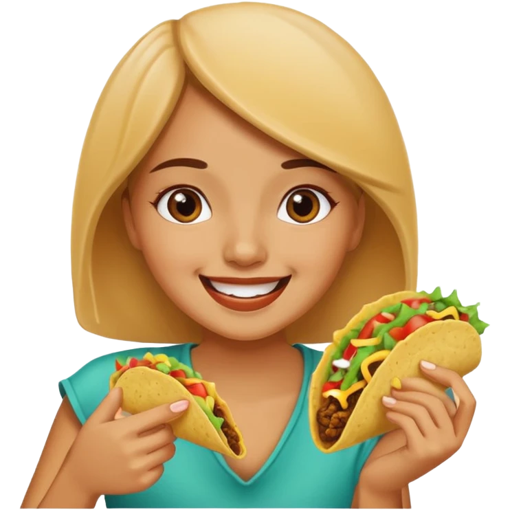 Girl eating a taco emoji