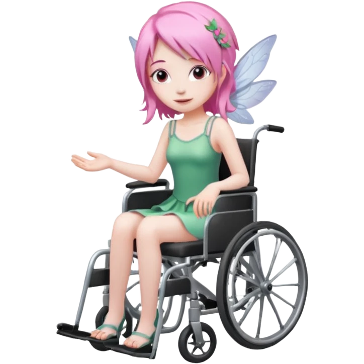 Female fairy with pink hair in a wheelchair emoji