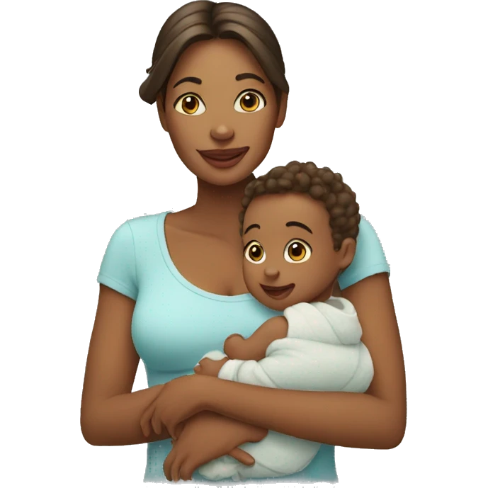 a beautiful woman with a baby boy emoji